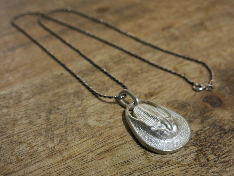 古生物系列- 镰虫属三叶虫项链1(纯银版) - 项链 - 纯银 银色