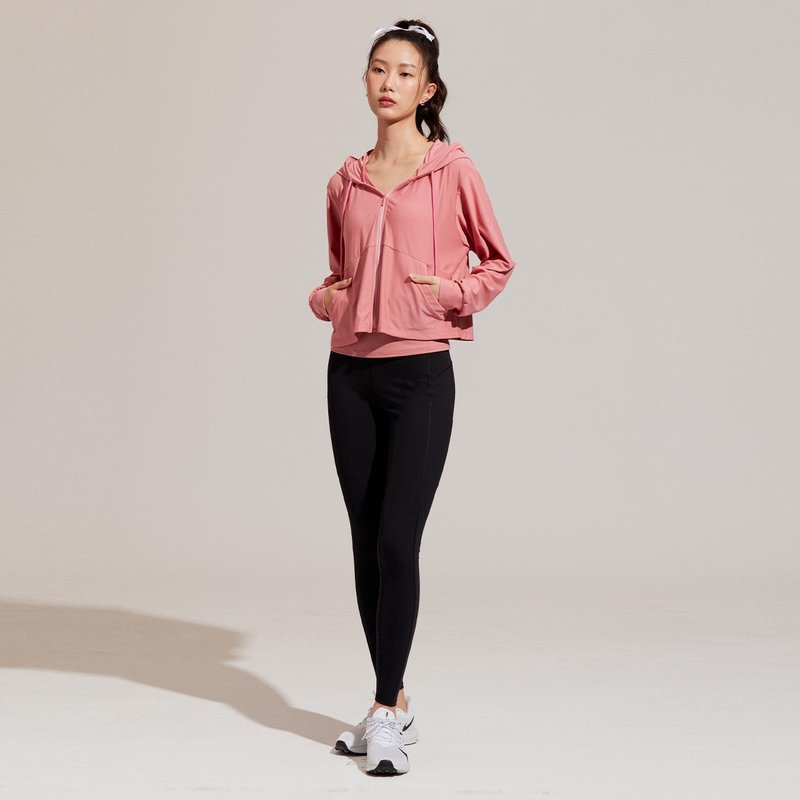 ULTRACOOL-凉感宽版连帽短外套-干燥玫瑰 - 女装休闲/机能外套 - 尼龙 粉红色