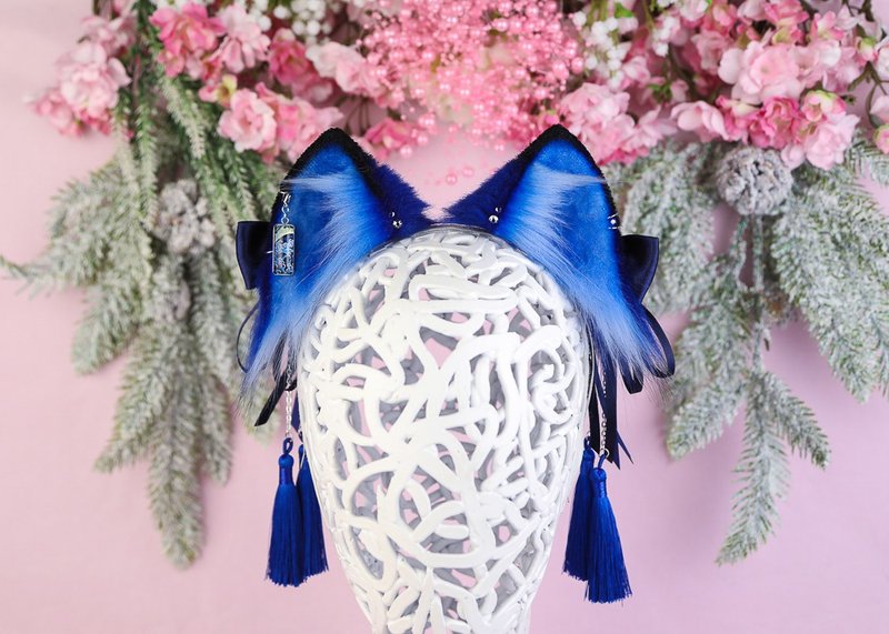 Blue Cat Ears - 发饰 - 其他人造纤维 蓝色