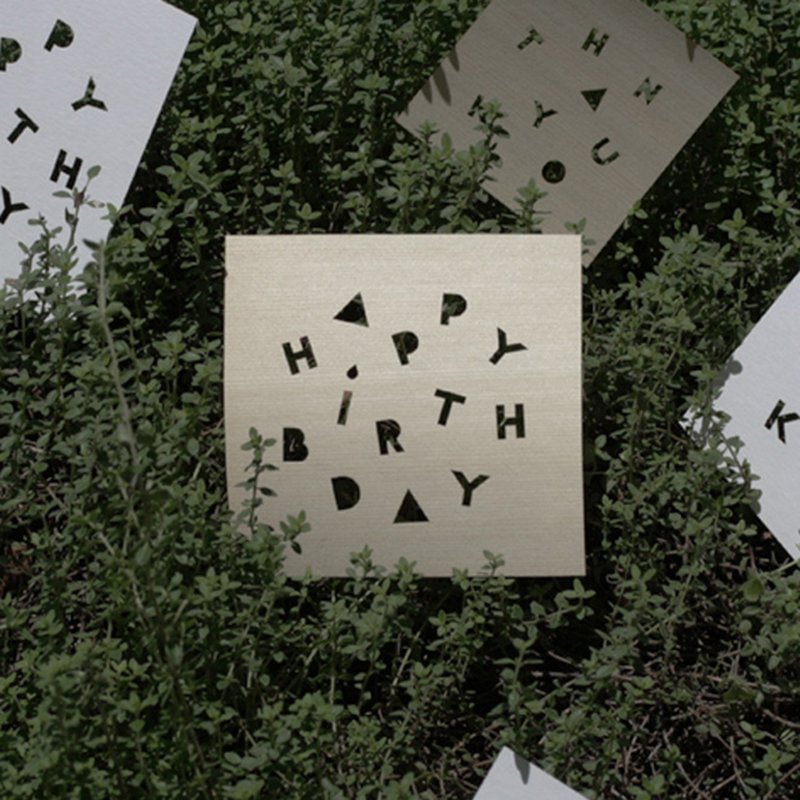 die-cut card Happy Birhday / 型抜きカード ハッピーバースデー - 卡片/明信片 - 木头 