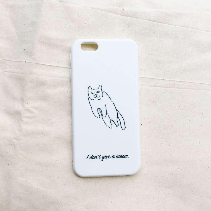 I don't give a meow - iPhone 手机壳 / 白色全包雾面软壳 - 手机壳/手机套 - 橡胶 白色