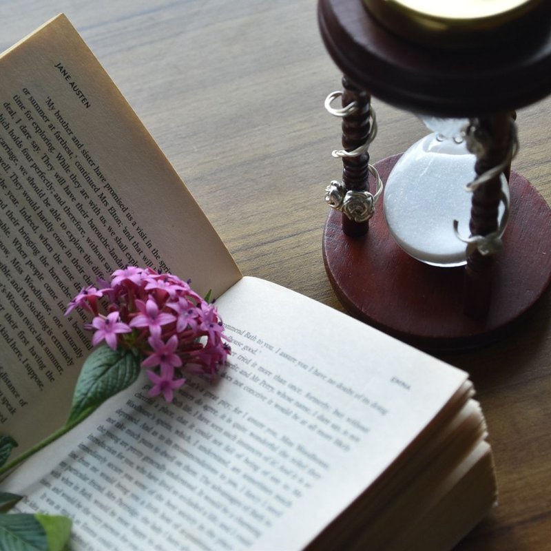 复古玫瑰指引沙漏02 纯银 指北针 925银 - 摆饰 - 纯银 咖啡色