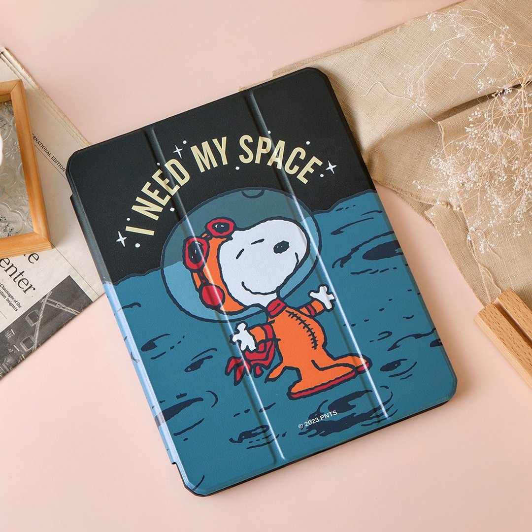 SNOOPY 史努比太空世界强悍磁吸 iPad 三折保护壳 - 平板/电脑保护壳 - 塑料 多色