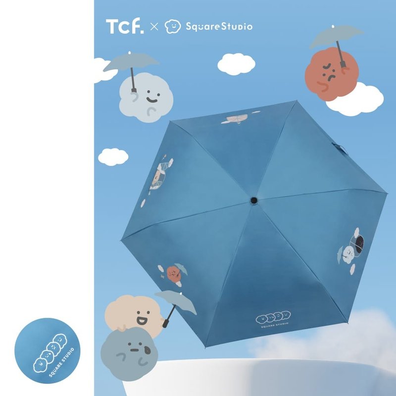 【方坊】TCF 大振丰洋伞联名款 小阁楼 黑胶 防晒 抗UV 省力自动 - 雨伞/雨衣 - 防水材质 蓝色