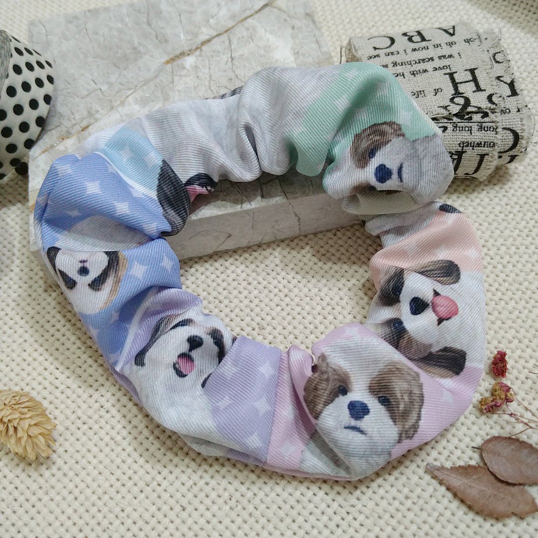 彩虹星芒_西施-咖白_马尾发带-大肠发圈 - 发饰 - 聚酯纤维 