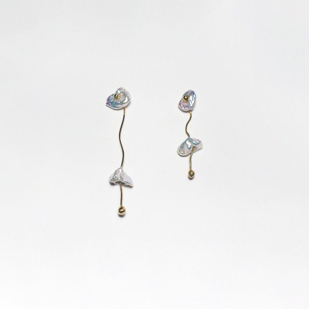 隐喻- 印记 耳环 (垂坠) Metaphor - Hallmark Earrings (dangle) - 耳环/耳夹 - 珍珠 银色