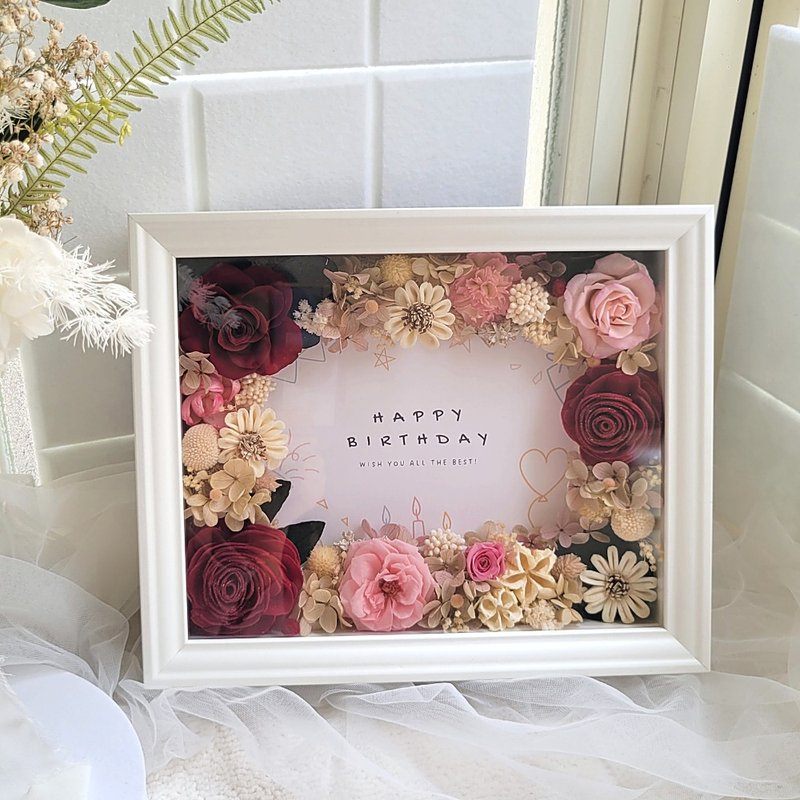 永生花相框。纪念礼物。附简易包装。 - 干燥花/捧花 - 植物．花 