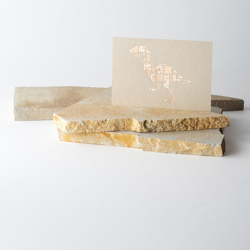 Gastornis |粉红金卡套装 | 鸟是恐龙 - 卡片/明信片 - 纸 金色