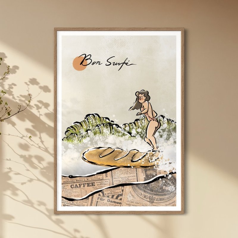 Bon Surfé 印刷画作 墙壁装饰 - 海报/装饰画/版画 - 纸 白色