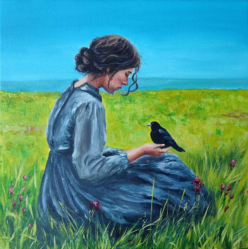 原创油画 女孩 油彩画布 原创油画 手绘艺术 风景挂画 花卉植物 - 墙贴/壁贴 - 其他材质 多色