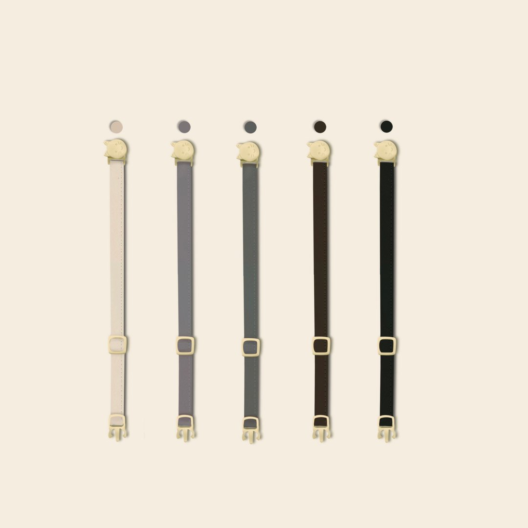 简约手工定制猫项圈 | Basic Neutral Collection - 项圈/牵绳 - 聚酯纤维 多色