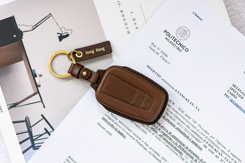 TOYOTA丰田汽车植鞣皮烫金钥匙套/RAV4/YARIS/Camry/Altis - 钥匙链/钥匙包 - 真皮 