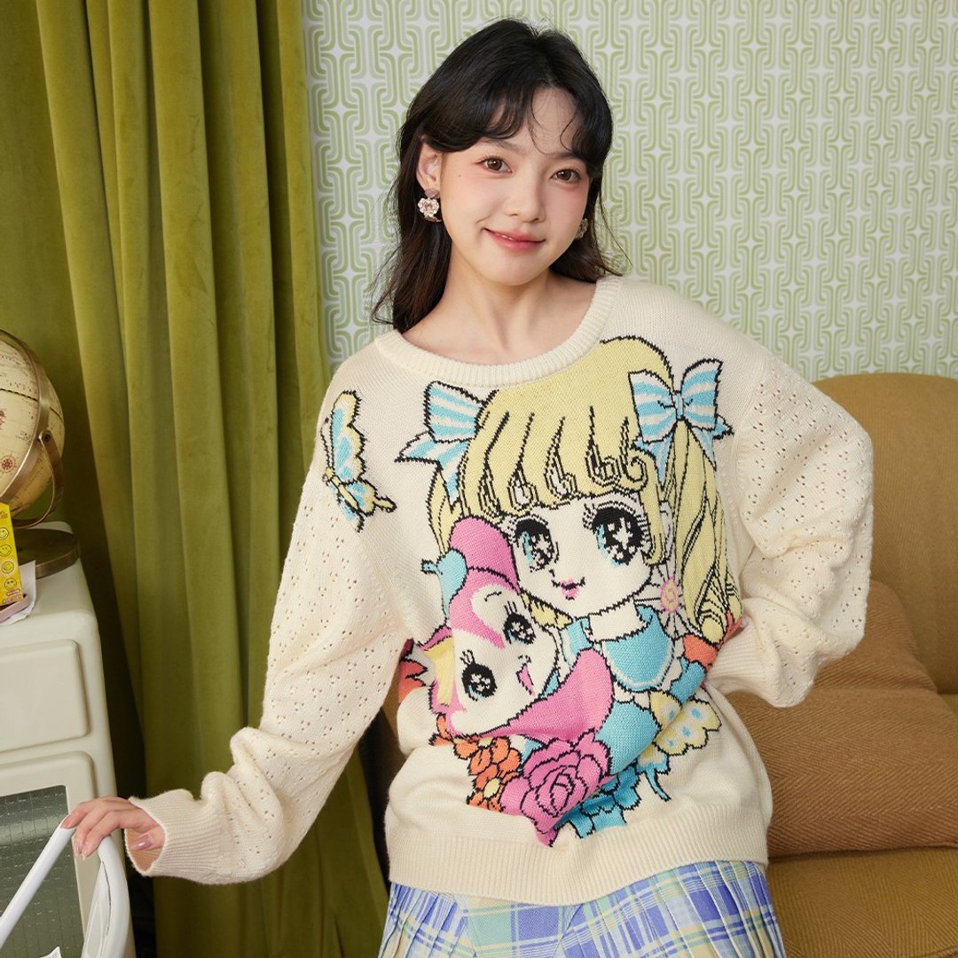 尊嘟假嘟? 双面穿 雙圖案 针织毛衣 - 女装上衣 - 其他材质 多色