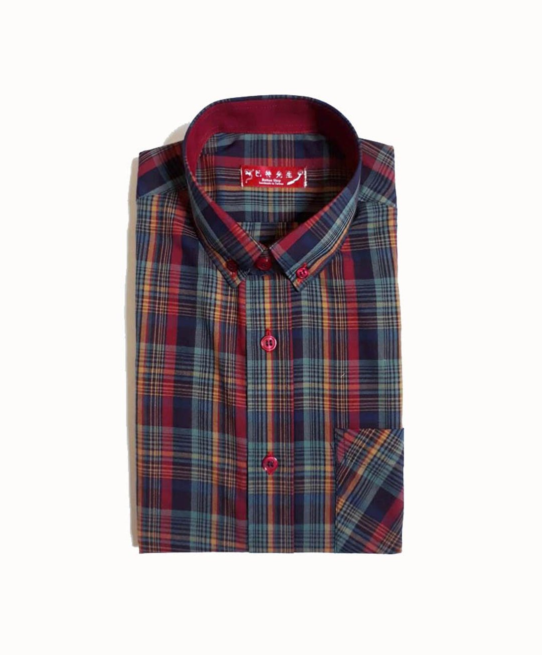 英伦 格纹 手工衬衫 Shirt - 男装衬衫 - 棉 多色