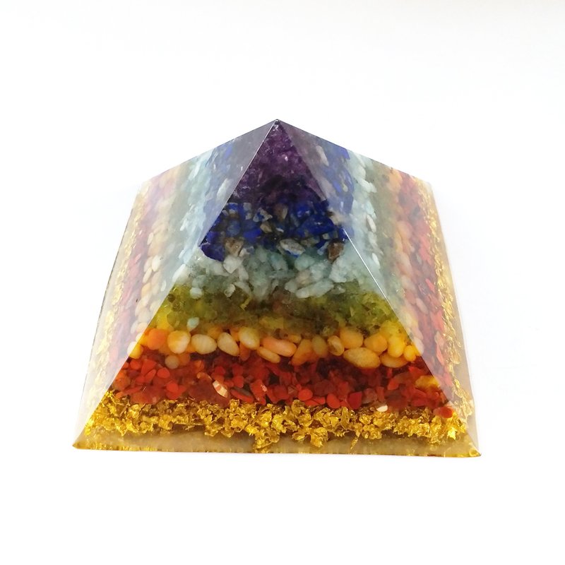 【宇能水晶塔】七色水晶对应七脉轮奥根水晶塔,脉轮能量疗愈 - 摆饰 - 水晶 多色