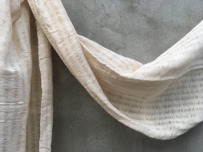 无染系列#34 - 棉柔轻薄多功能披肩/家饰巾 - 围巾/披肩 - 棉．麻 白色