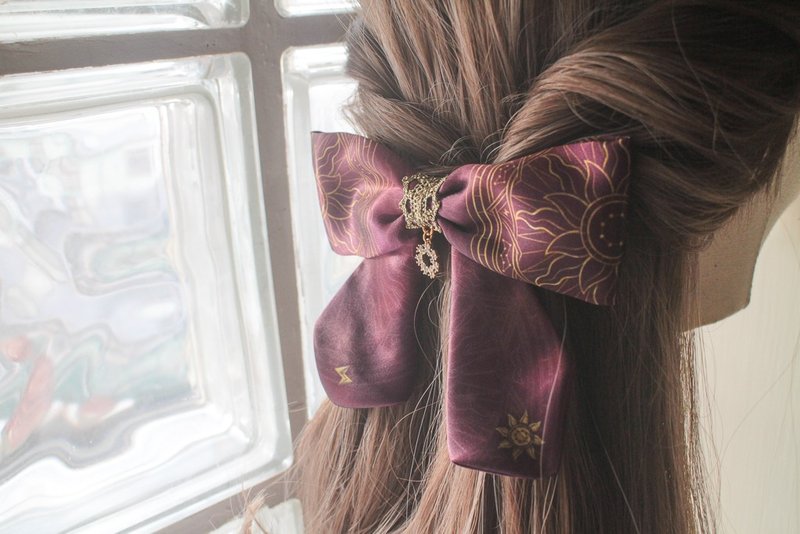 太阳创造魔法阵∣原创印花手工【发夹】自动夹 弹簧夹 发饰 - 发饰 - 聚酯纤维 紫色