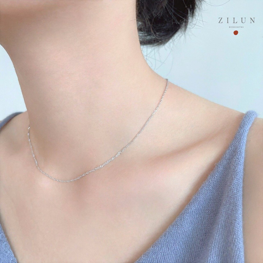 │简约│高质感 • 编织细链 • 锁骨 • 纯银项链 • 925silver - 项链 - 纯银 