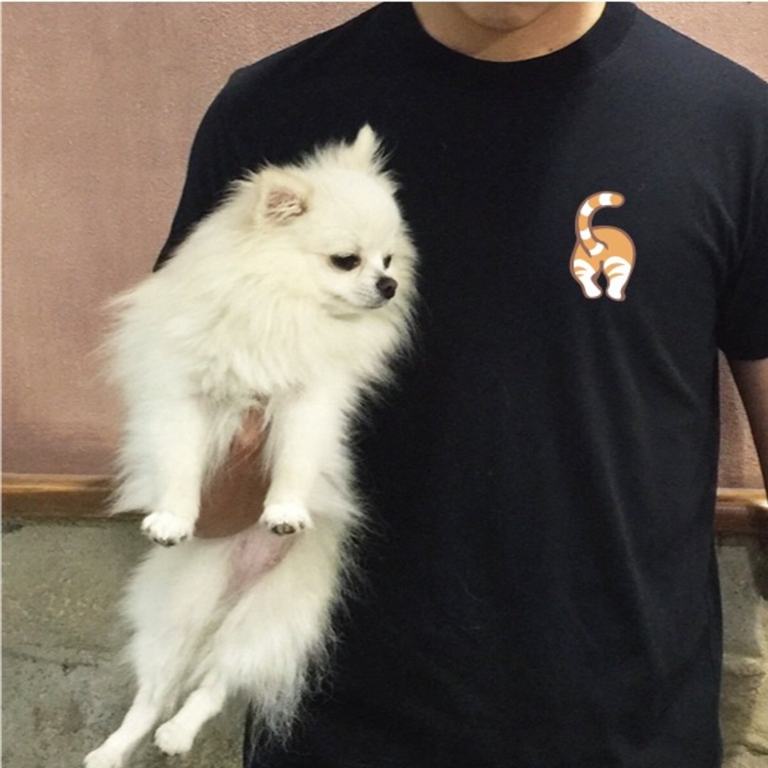 NINKYPUP 毛孩萌屁屁 猫咪反光T-shirt - 女装 T 恤 - 棉 多色
