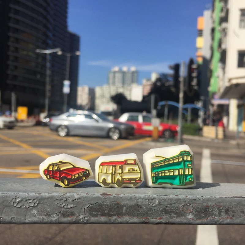 香港交通工具小印章【一套3个】 - 印章/印台 - 橡胶 白色