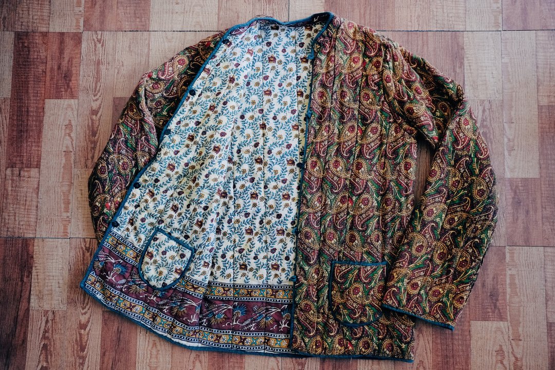 vintage 70s block print coat 印度盖印棉袄外套 双面穿 - 女装休闲/机能外套 - 棉 