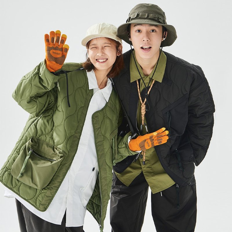 TopBasics 复古三口袋绗缝夹克外套 - 男装外套 - 尼龙 黑色