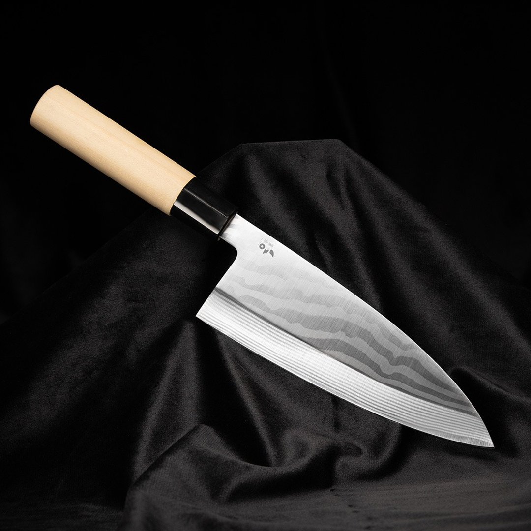 【叶添】大马士革系列 34 层 9 铬钢 - 出刃/鸡肉刀-(单刃 18cm 左&右) - 菜刀/刀架 - 其他金属 