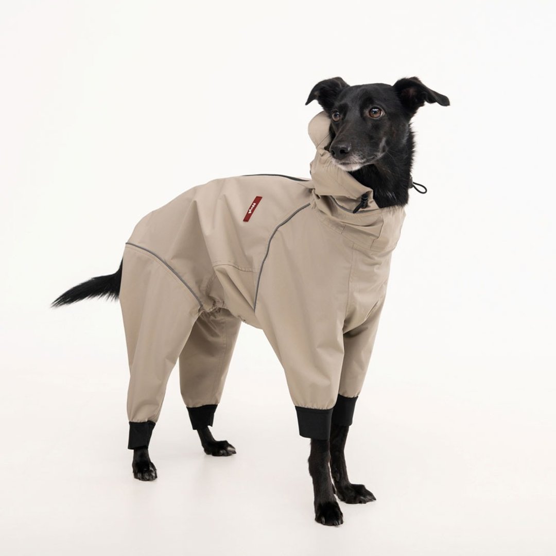 韩国 ppuya 全行犬 连身机能雨衣-米色 - 衣/帽 - 其他材质 卡其色