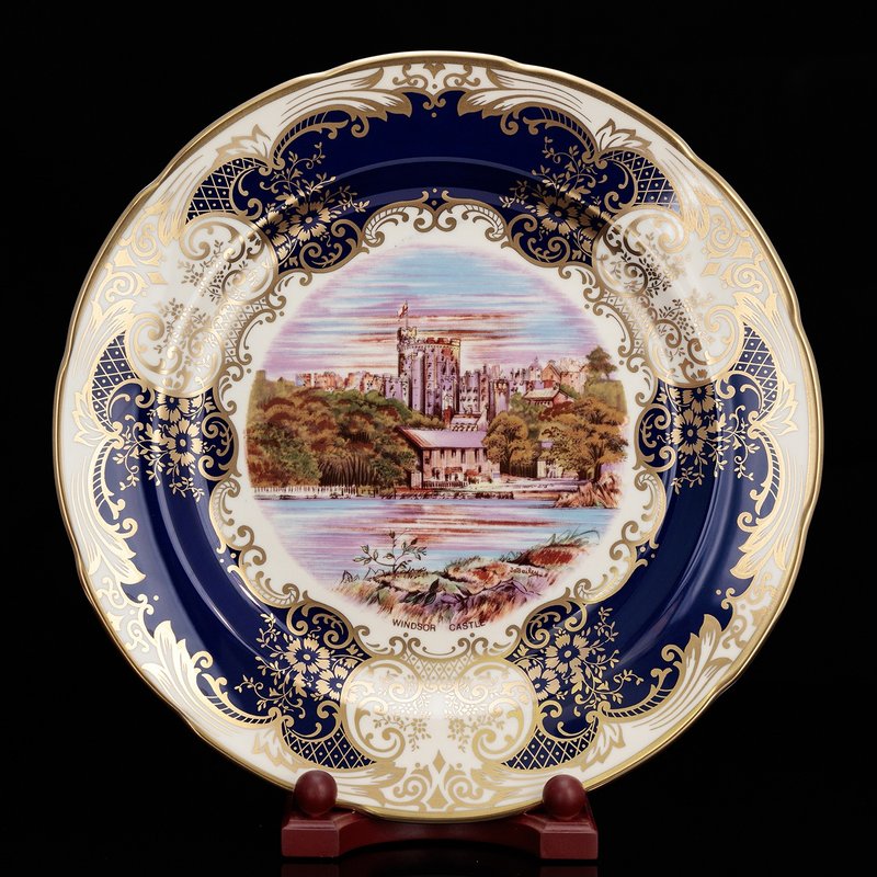 限量英国制Crown Staffordshire 手绘1978女王奢华极品璨金骨瓷盘 - 摆饰 - 瓷 