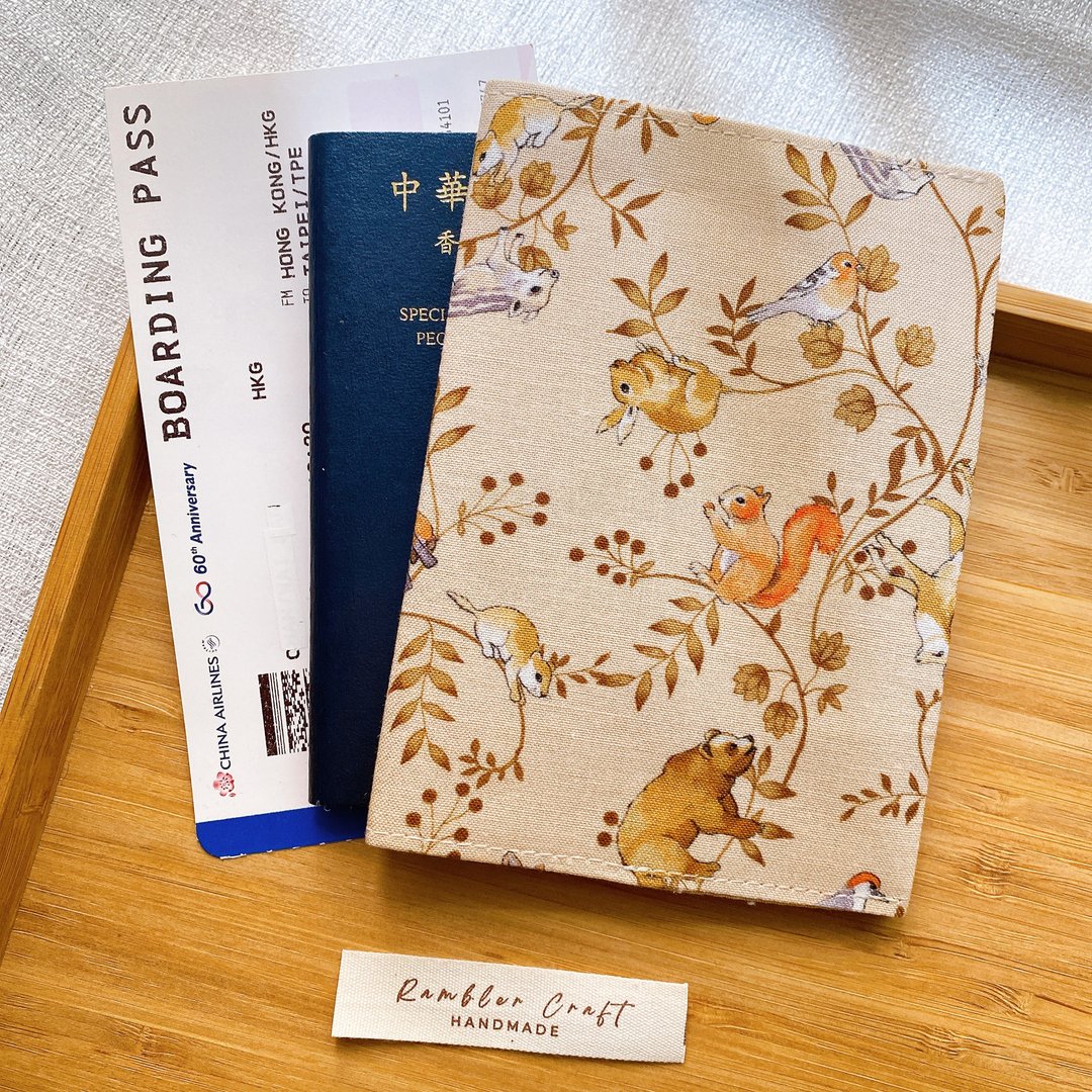 护照套 Passport Holder 护照夹 护照收纳 森林动物款 - 护照夹/护照套 - 棉 