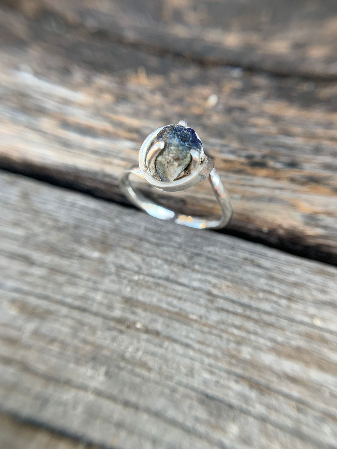 Ore Jewelry_设计师款_Benitoite_蓝锥矿_925纯银_戒指_订制_定制 - 戒指 - 宝石 