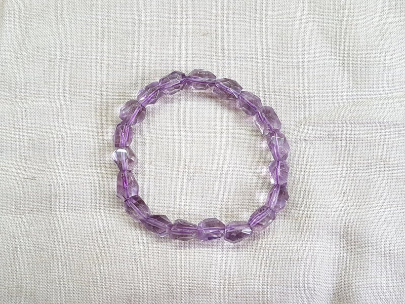 CJ59。紫水晶手串(浅色) - 手链/手环 - 水晶 紫色