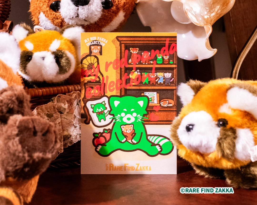 RFZ ORIGINALS明信片系列 No.03 my red panda collection(ver.2) - 卡片/明信片 - 纸 橘色