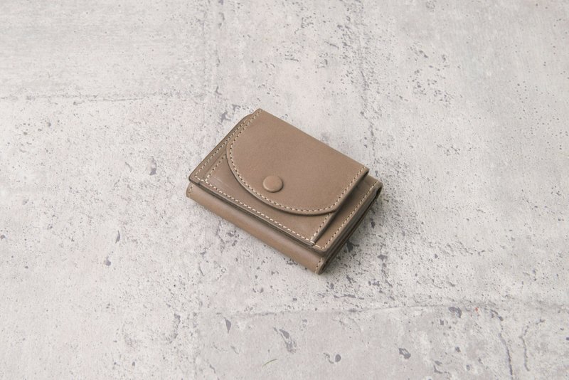 三折迷你短夹 Mini Tri-Fold Wallet / 象灰 Grey - 皮夹/钱包 - 真皮 灰色