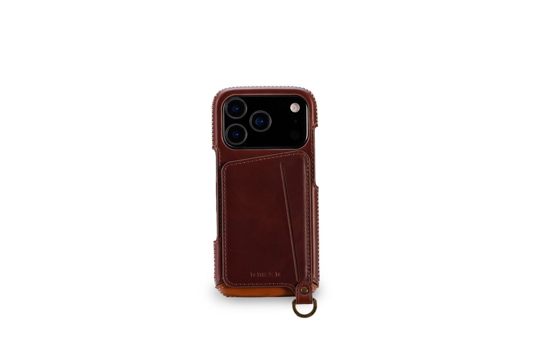 iPhone 17 Pro 经典系列-磁吸站立卡袋手机皮套-巧克力 - 手机壳/手机套 - 真皮 红色