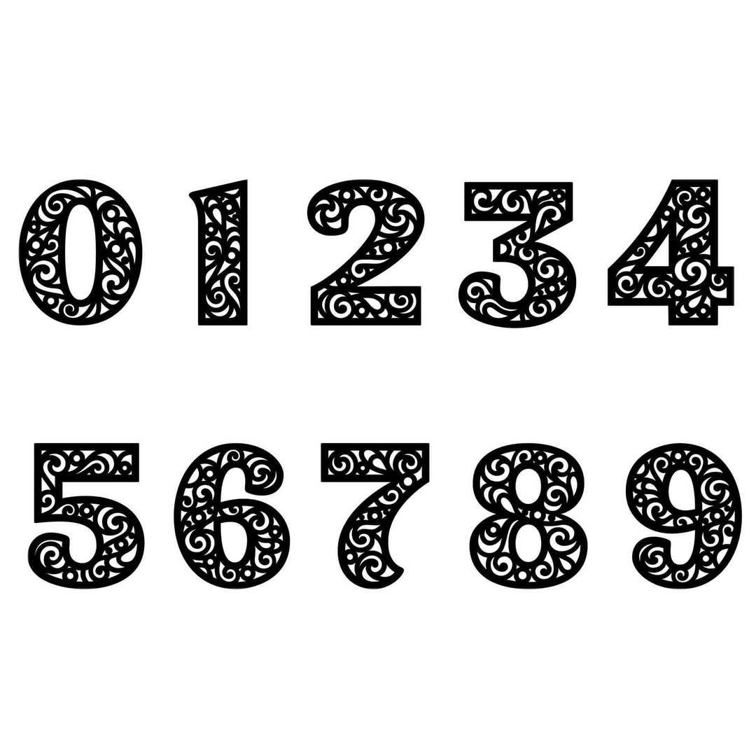 Numbers svg, number svg, numbers template, numbers pdf, number pdf, numbers png - 图文模板设计 - 其他材质 