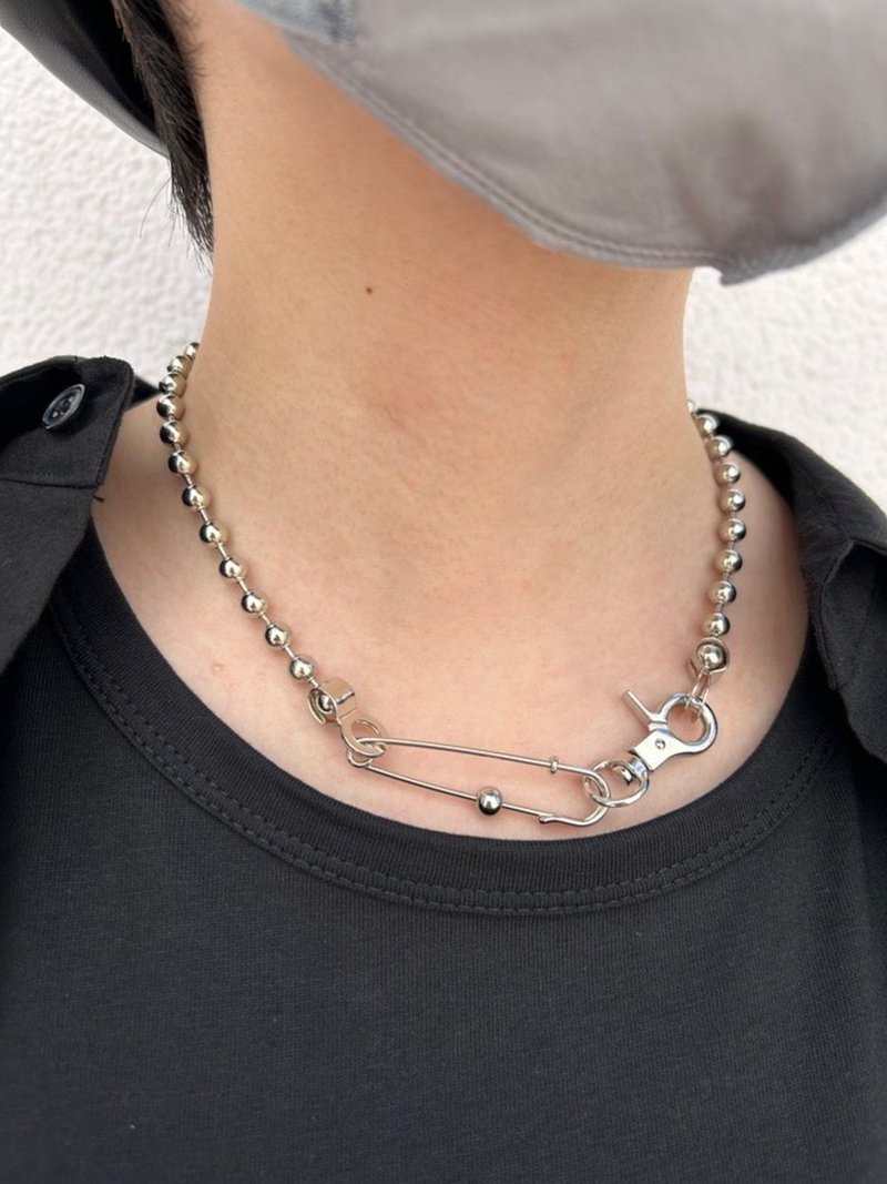 滚珠链项链/银色/均码/hellcatpunks/hcp-ac-0287 - 项链 - 铜/黄铜 银色