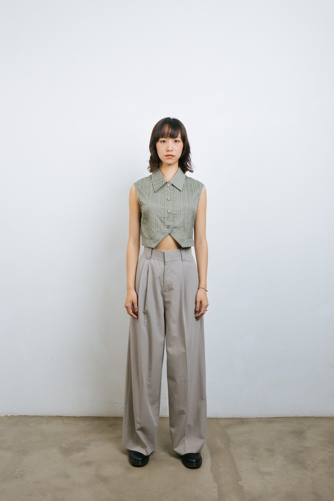 六角马甲背心 cotton vest - 女装背心 - 其他材质 绿色