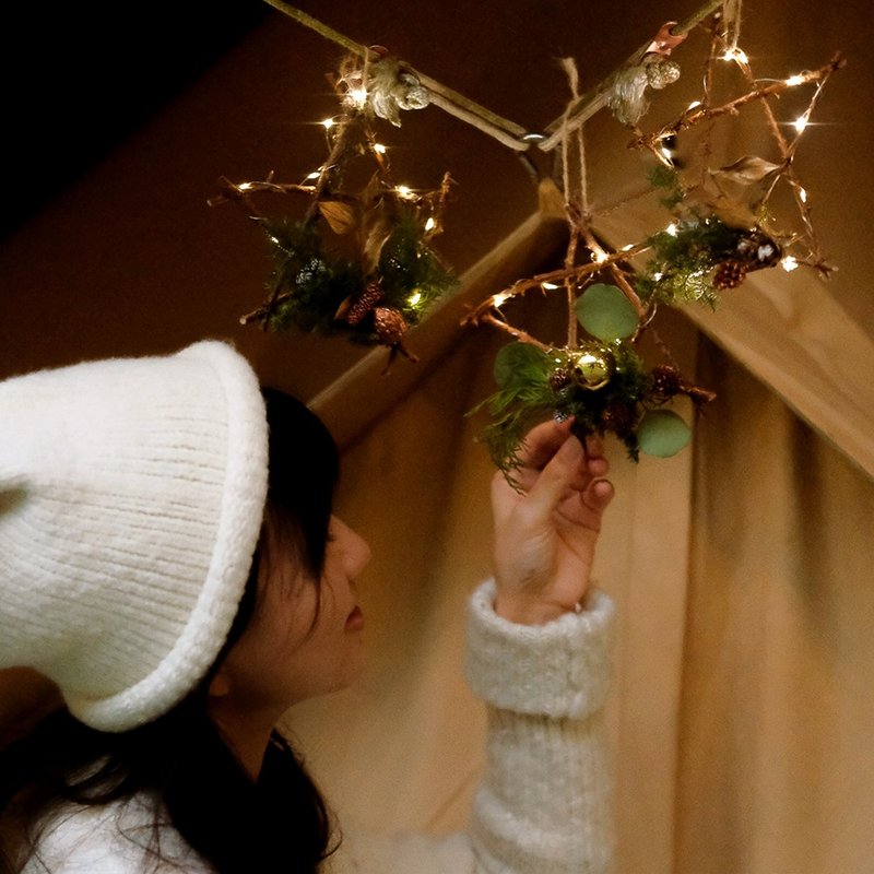 2026 - 可爱圣诞星星 - 独一无二纯手工、星星挂饰、星星灯饰 - 摆饰 - 植物．花 绿色