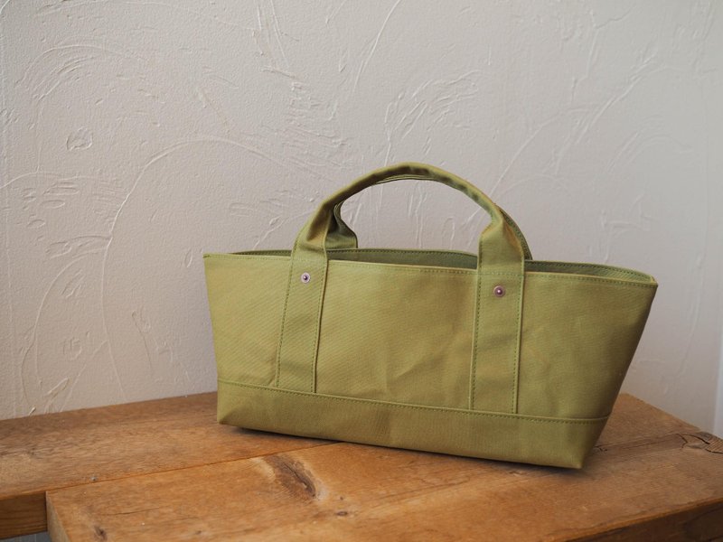 Paraffin canvas only Tote Yokonaka Matcha - 手提包/手提袋 - 棉．麻 绿色