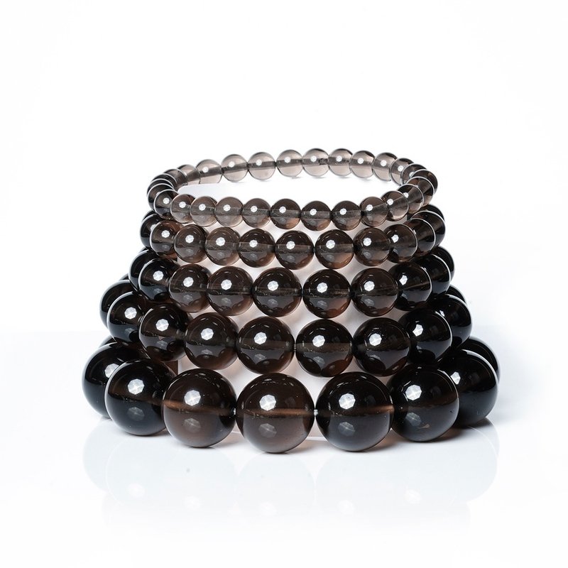 【正佳珠宝】冰种黑曜石手珠 6mm 8mm 10mm 12mm 14mm 16mm - 手链/手环 - 半宝石 黑色