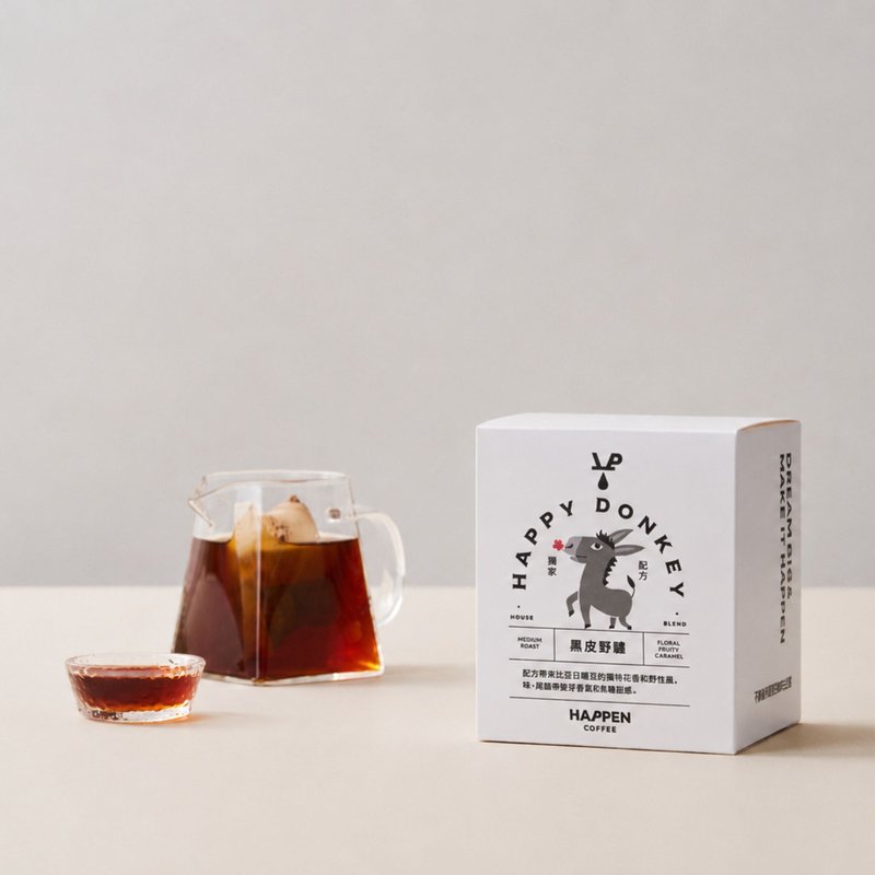 【拿铁推荐】黑皮野驴配方 - 香甜平衡 | 滤泡包 8 入 - 咖啡 - 新鲜食材 黑色