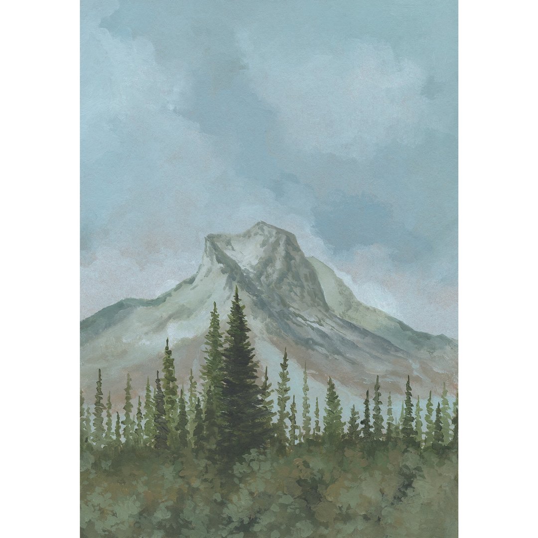 山林艺术原创纸板松树森林鼠尾草油画 - 海报/装饰画/版画 - 其他材质 蓝色
