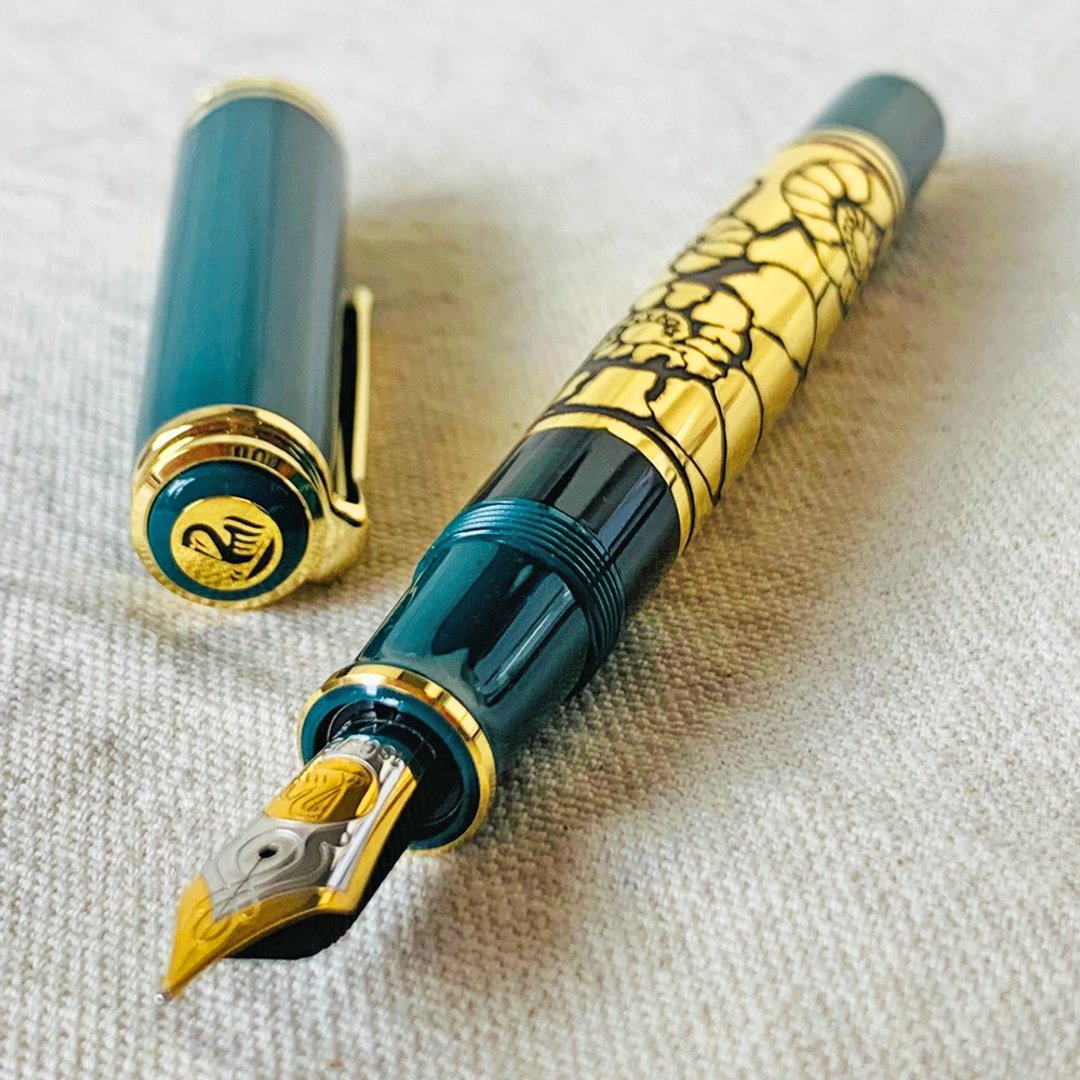 德国 PELIKAN 百利金豪华雕花钢笔 Expo 2000 Nature 1999 限量 - 钢笔 - 其他金属 绿色