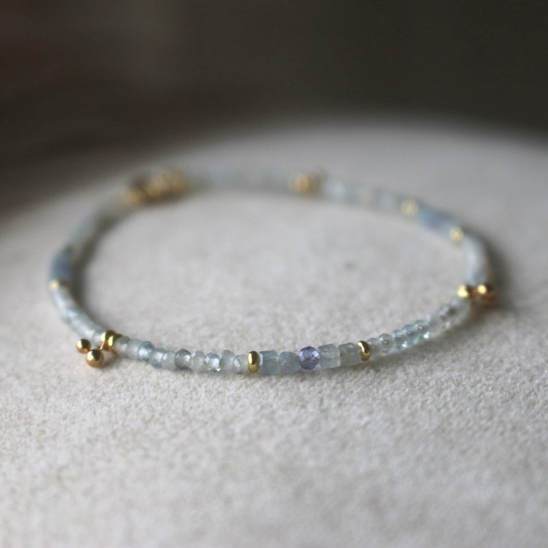 手链 12月诞生石 坦桑石 海蓝宝 天然石 - 魔镜2.0 - - 手链/手环 - 半宝石 蓝色