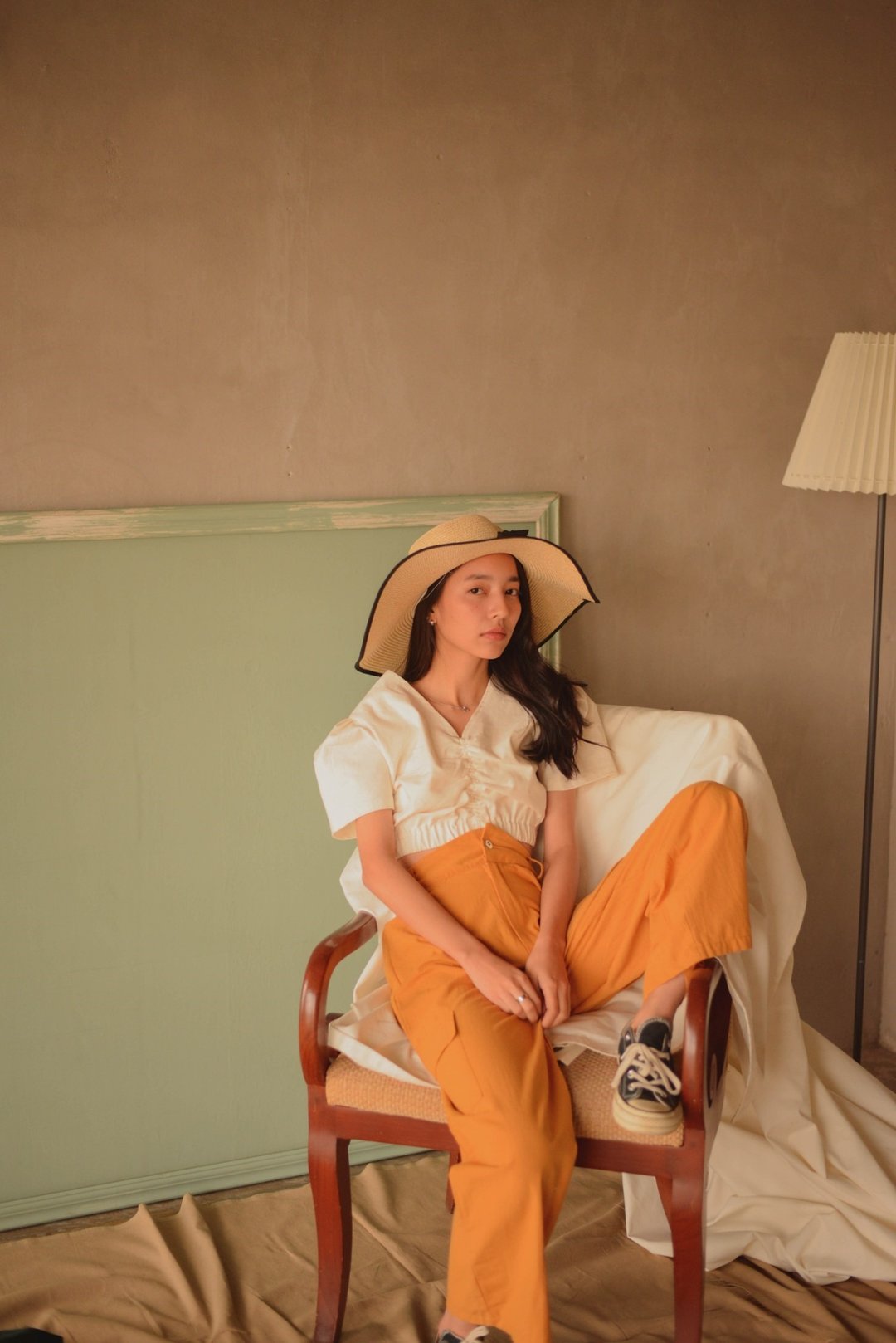 Highestjump pocket side linen pant (Yellow) - 女装长裤 - 棉．麻 