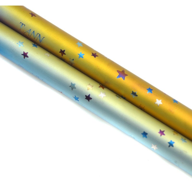 环保爱地球-星星款 纯钛斜口吸管(12mm) 赠收纳袋&清洁刷 - 环保吸管 - 其他金属 多色