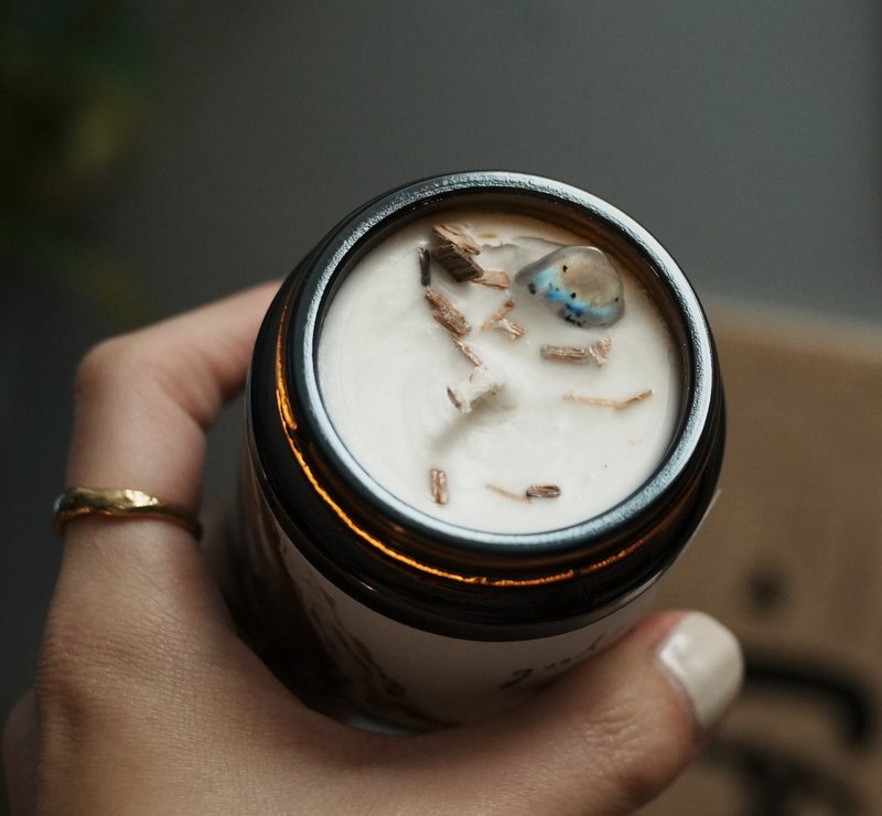 小森手工药草净化烛 - 蜡烛/烛台 - 玻璃 白色