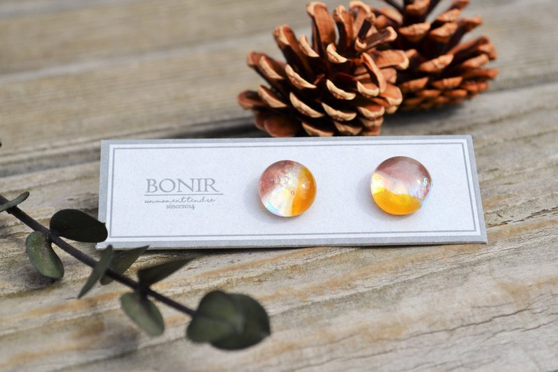 Drop + e "o - 耳环/耳夹 - 玻璃 橘色