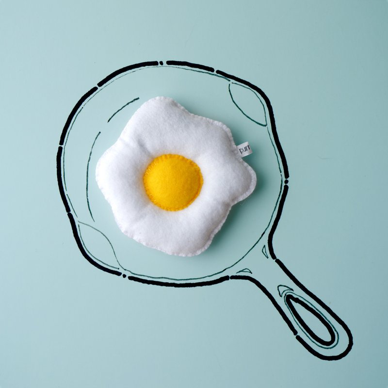 Fried egg ::Handmade Organic Catnip Toy:: - 玩具 - 其他材质 黄色